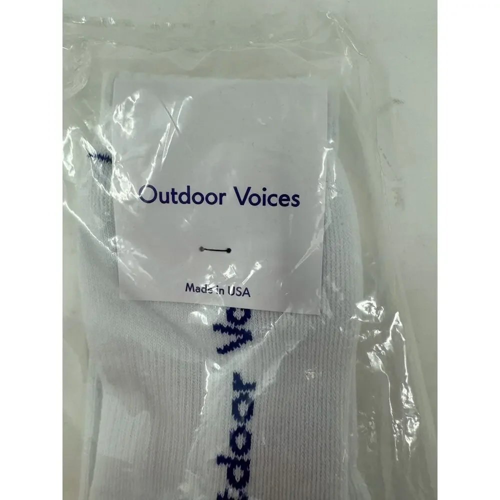 Outdoor Voices Graphic Crew Socks White Ying‎ Yang Size S M Women 7-9.5 Athletic